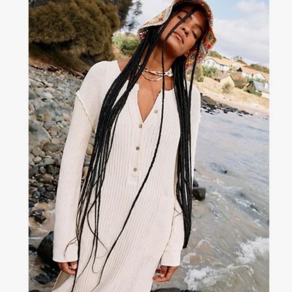 NWT FP Beach Free Fall sweater dress, cream, XS